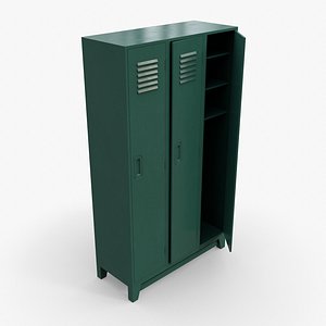 PBR School Gym Locker 08 - Green Dark 3D