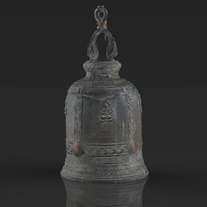 Church Crack Big Bell Thai Wat Low-poly 3D model