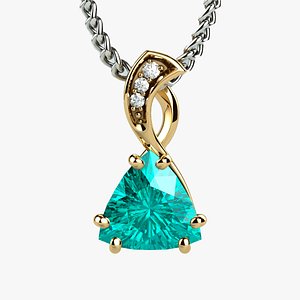 Topaz Trillion Cut Gem Gold Pendant