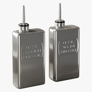 realistic oil vinegar cruets 3D model