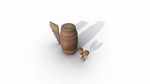 Musical instruments PBR game ready 3D model Low-poly