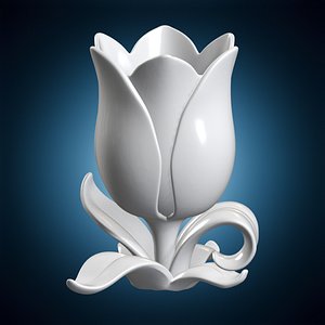 Tulip Makeup Brush Holder 3D Printable Model 3D model
