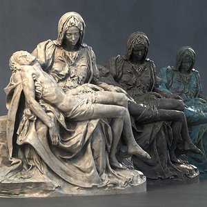 Sculpture La Pieta di Michelangelo -  Our Lady 3D