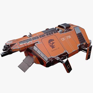 3D cargo spaceship space animation model