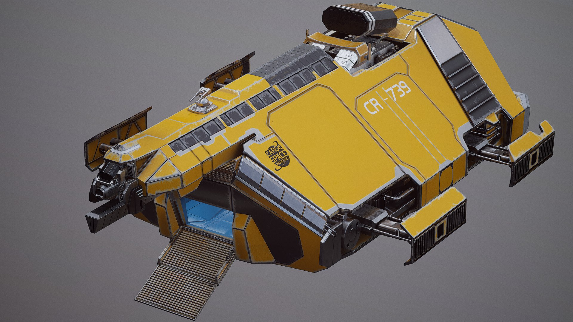 3D cargo spaceship space animation model https://p.turbosquid.com/ts-thumb/DO/upclxU/ajXO8Sxe/screenshot010/png/1565269676/1920x1080/fit_q87/7453bf7a87e7ee36e7c00a9c17de385f142a5a6c/screenshot010.jpg