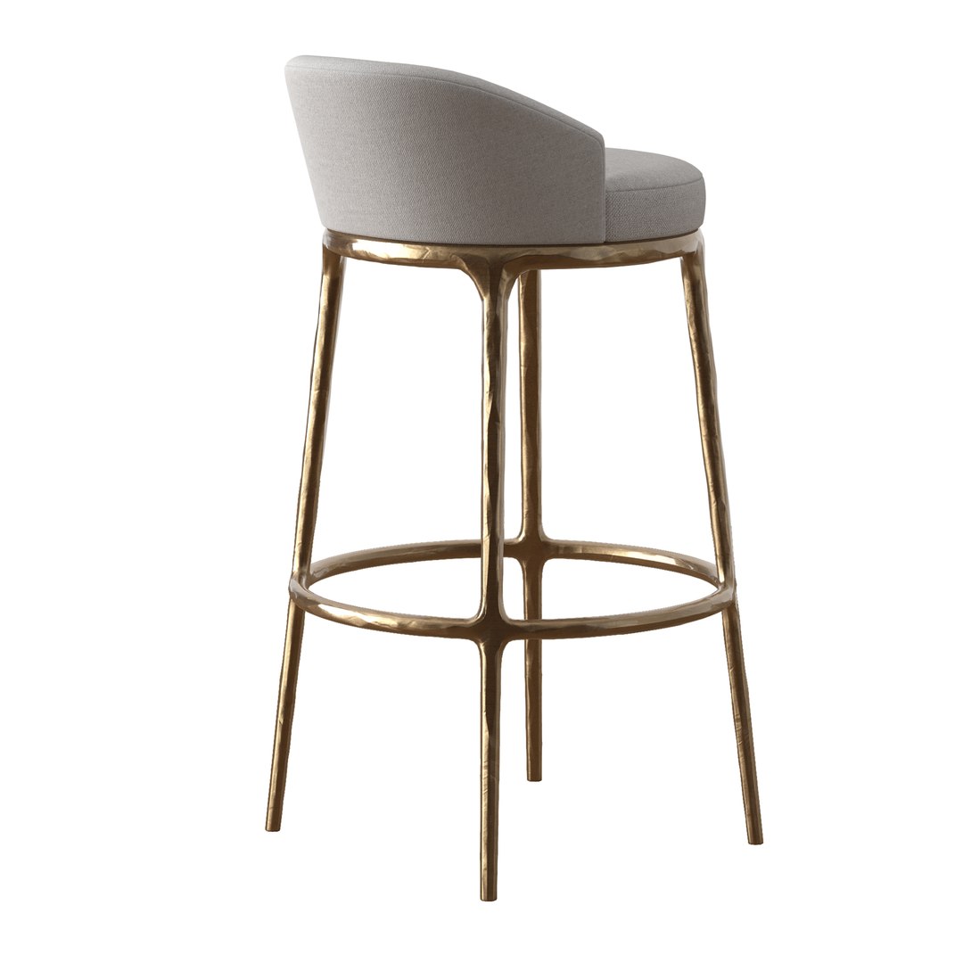 RH THADDEUS FABRIC SWIVEL BARSTOOL 3D Model TurboSquid 2085006