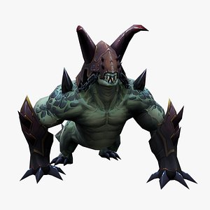 Armored Demon Beast  Game Ready 3D Monster