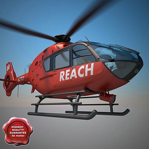 3d model of eurocopter ec-135 ambulance