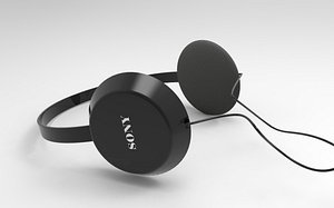 3D black sony head set model