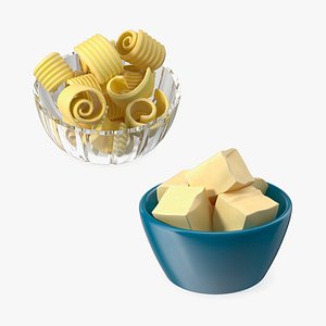 3D model Bowls with Butter Collection