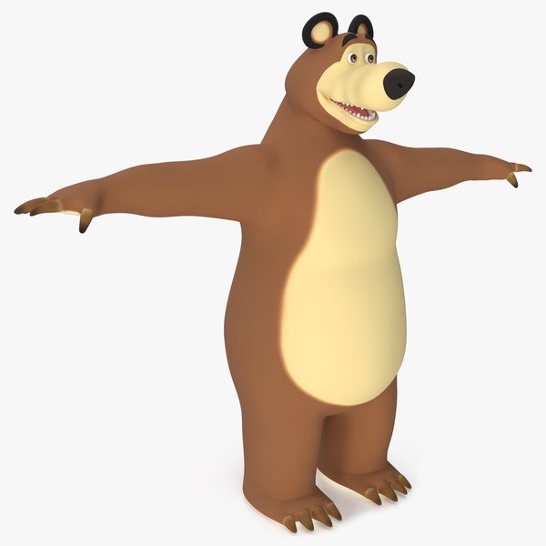 Bear From Masha And The Bear T-Pose 3D Model [Request]