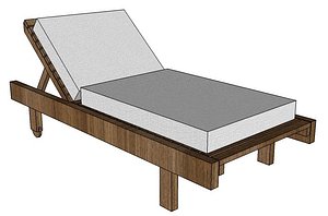 pool chair 3d 3ds