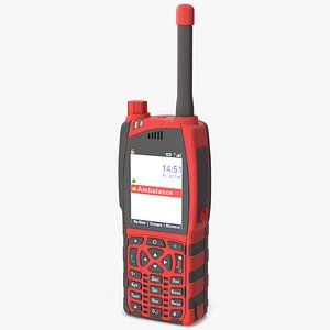 3D Rugged Two-Way Radio with Keypad Antenna Red-Black