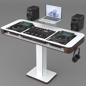 3D Pioneer Portable DJ Booth White