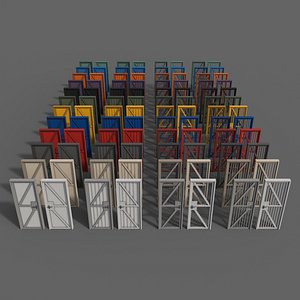 3D PBR Metal Door With Frame B model