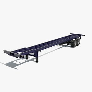 3D 45 foot shipping container trailer model