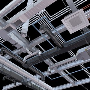 Set of ventilation systems and ceiling communications model