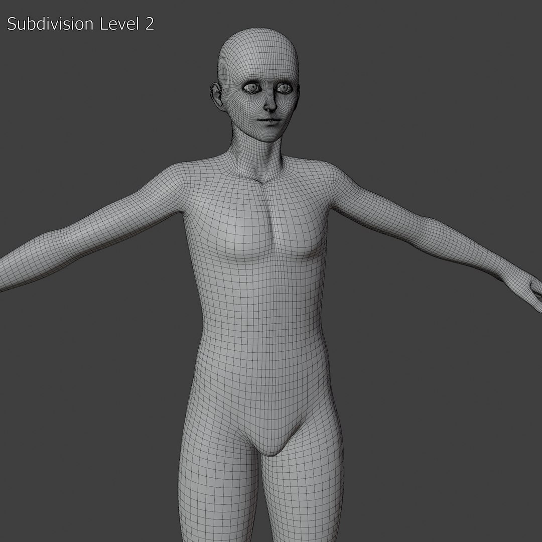 base mesh male characters 3d model