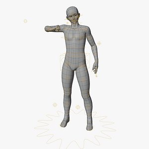 Stylized Humanoid Base Mesh - Male -Rigged-
