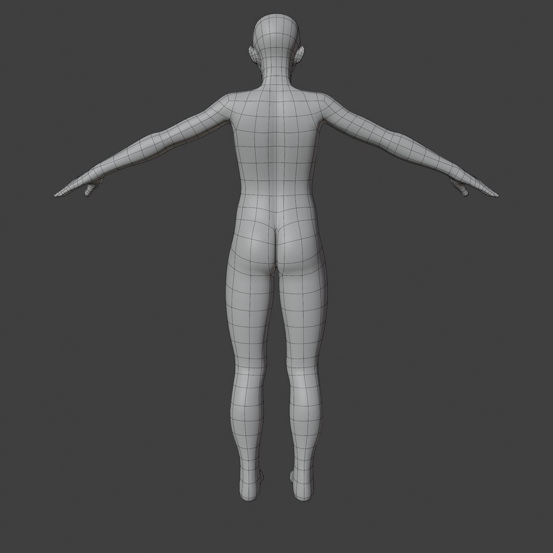 base mesh male characters 3d model