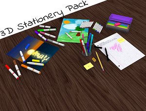 pencil pack stationery 3D model