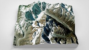 Mountain landscape Ullu Chyran glacier Caucasus model