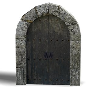 Medieval gate 01 low poly