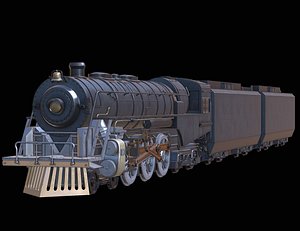 Animation Compatible Old Train  High-Quality 3D Model