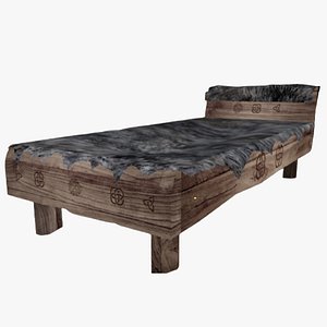 Viking Fur Bed 3D model