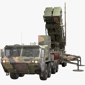 3D HEMTT+MIM-104 Patriot SAM PBR model