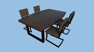 Dinning Table  59 - Brown - Furniture Interior Design 3D