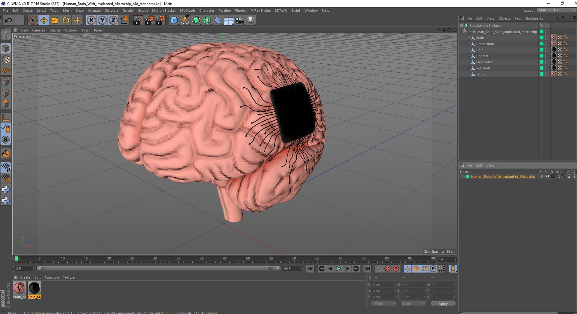 Human Brain With Implanted Microchip For 3D Print 3D - TurboSquid 2270850