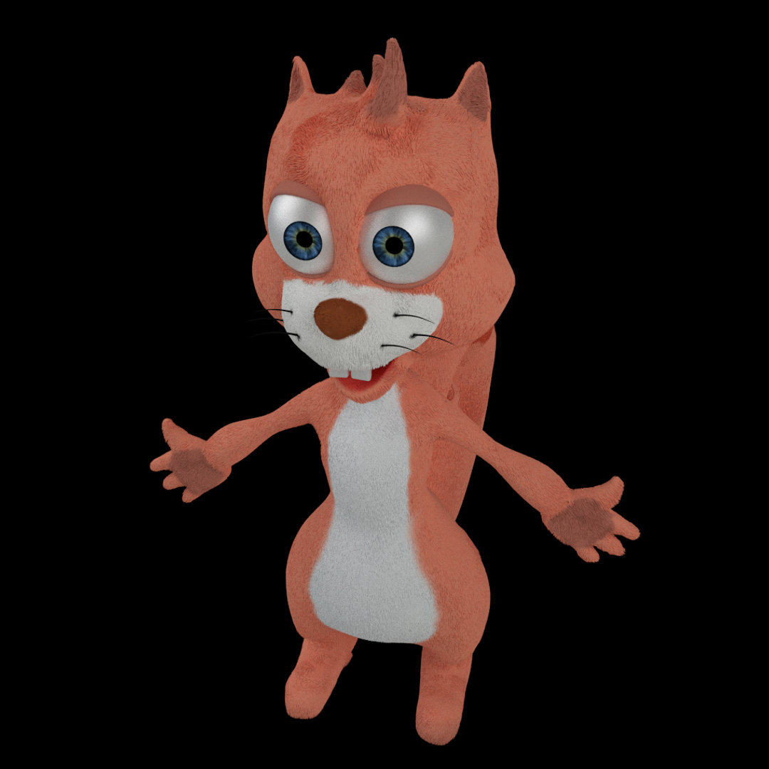 3d model squirrel character chip