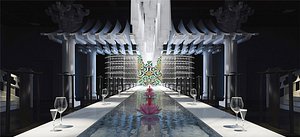 3d model of chinese hotel