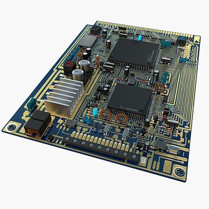 generic circuit blue board 3D model