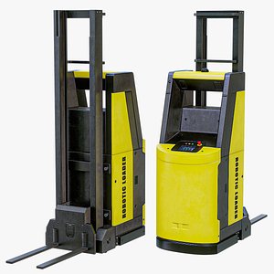 Autonomous Robotic Warehouse Forklift Large PBR 3D model