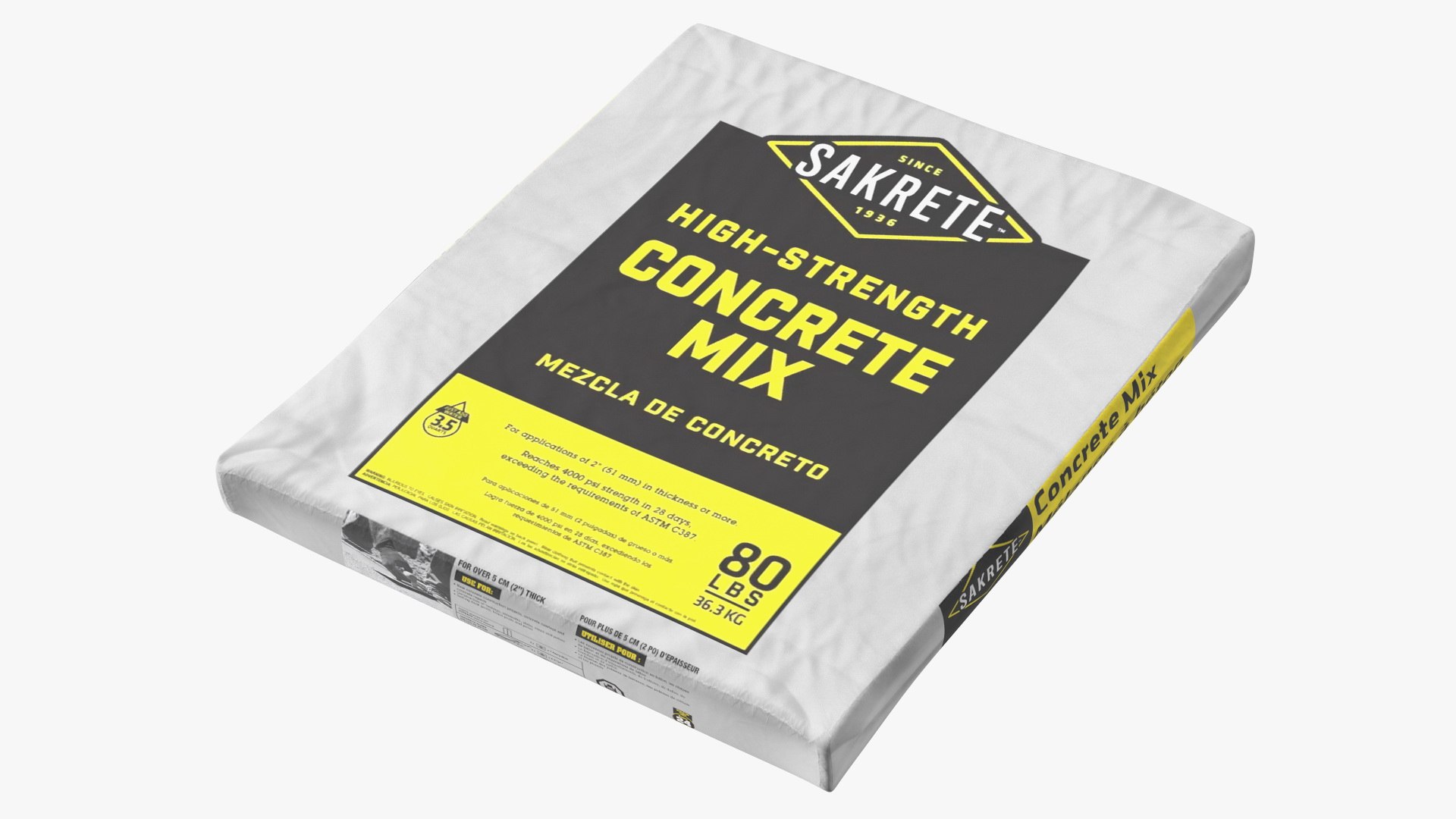 Pack Of Cement Sakrete 80 Lb White Model TurboSquid 2136649