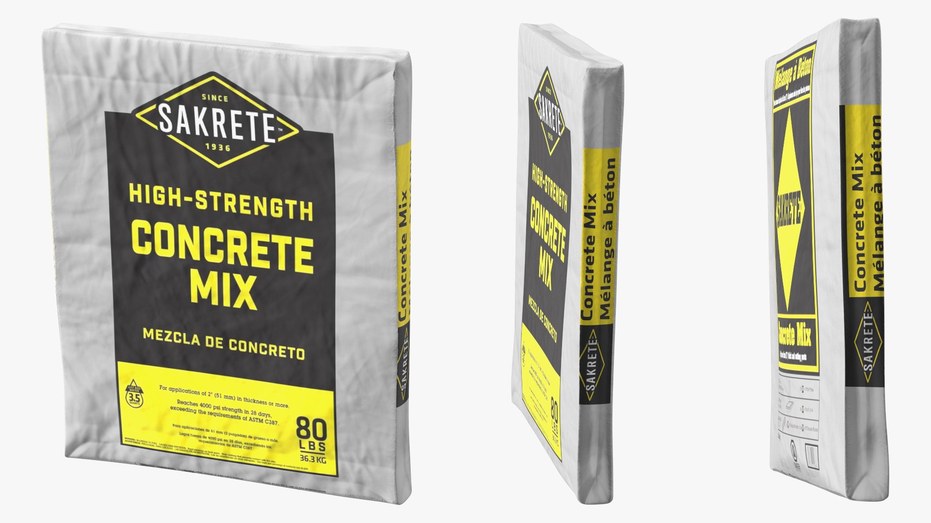 Pack Of Cement Sakrete 80 Lb White Model TurboSquid 2136649