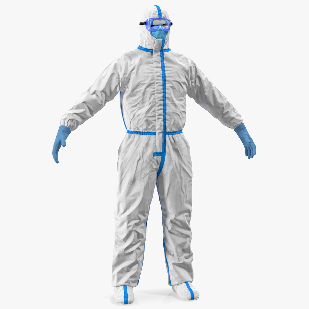 3D disposable isolation suit TurboSquid 1565526