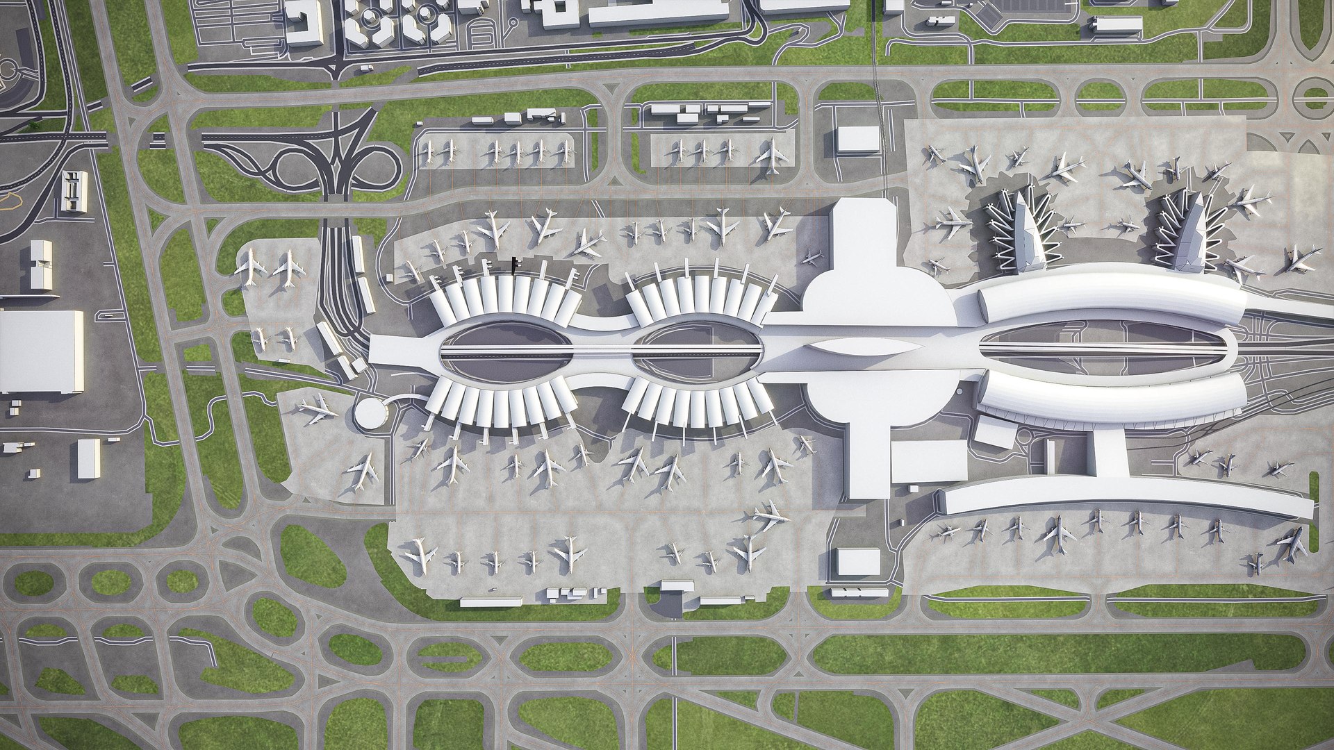 Paris Charles De Gaulle Airport - 3D Model by 3dstudio