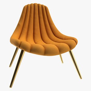 realistic brigitte navy lounge chair 3D
