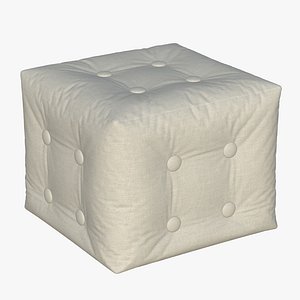 Realistic  Sofa Ottoman 3D model