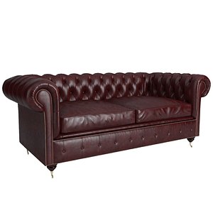 3D sofa chesterfield leather