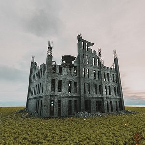 3D destroyed building pbr