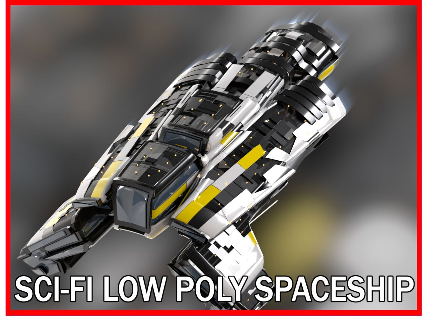 Lowpoly Sci Fi Spaceship Space Craft Air Vehicle 03 3D Model ...
