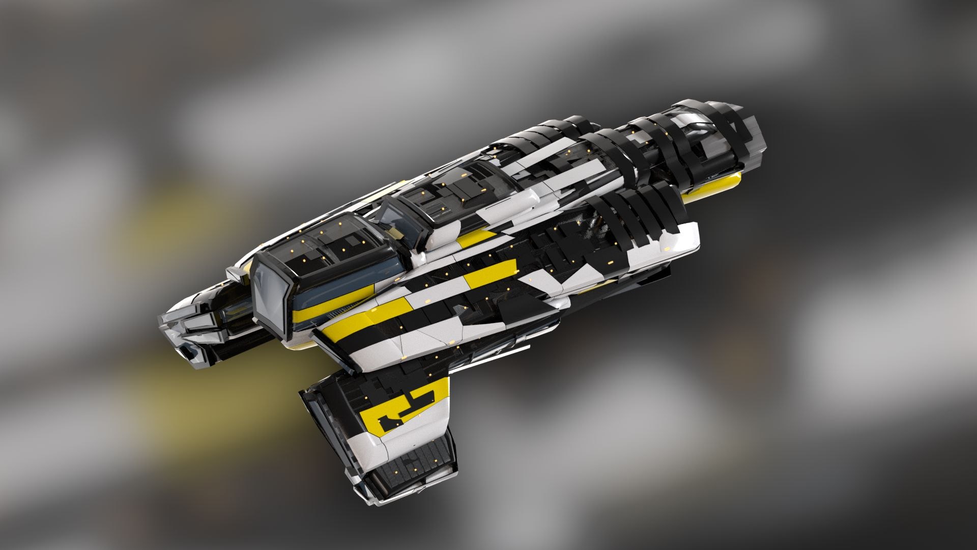 Lowpoly Sci Fi Spaceship Space Craft Air Vehicle 03 3D Model ...