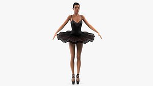 3D light skinned black ballerina