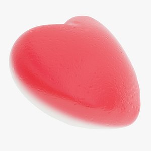 Two colored jelly heart 3D