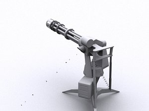 3d model of machine gun