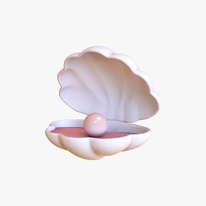 Open Clam Sea Shell 05